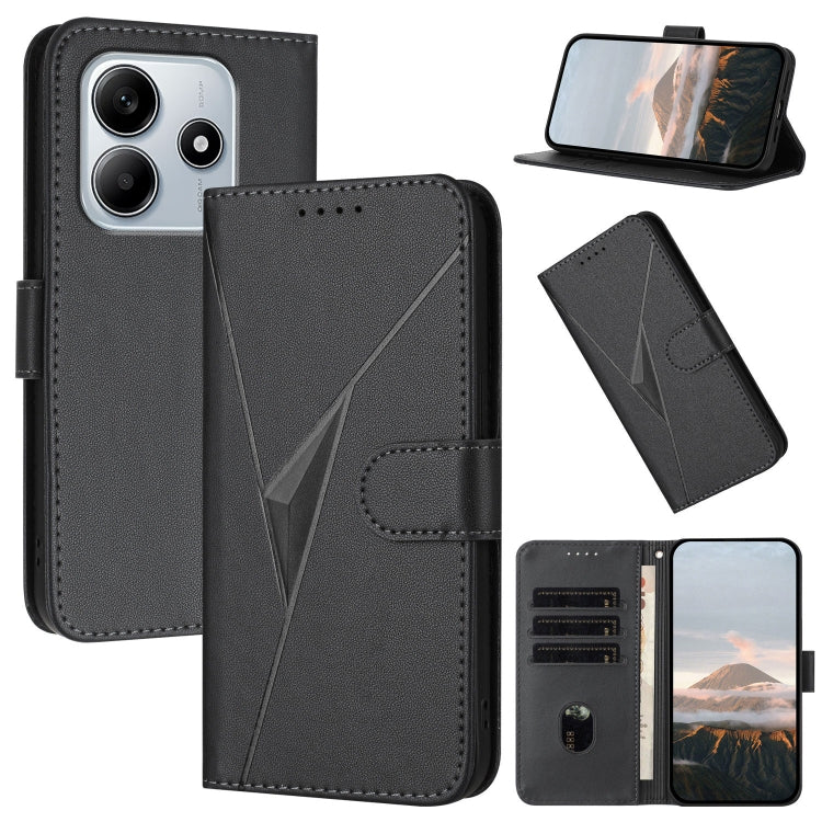 Triangle Pattern Buckle Clasp Leather Phone Case, For Redmi Turbo 4 / Poco X7 Pro, For Redmi Note 14 Pro 4G, For Redmi Note 14 4G 163.25mm, For Redmi A3 Pro, For Redmi Note 14 5G, For Redmi Note 14 Pro+ 5G, For Redmi 14C 4G, For Redmi K70 Ultra        ...