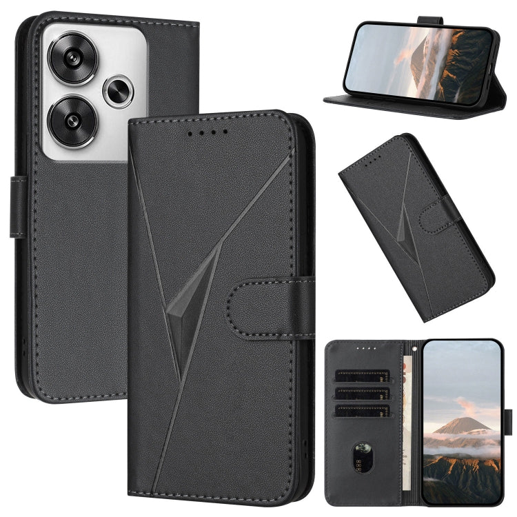 Triangle Pattern Buckle Clasp Leather Phone Case, For Redmi Turbo 4 / Poco X7 Pro, For Redmi Note 14 Pro 4G, For Redmi Note 14 4G 163.25mm, For Redmi A3 Pro, For Redmi Note 14 5G, For Redmi Note 14 Pro+ 5G, For Redmi 14C 4G, For Redmi K70 Ultra        ...