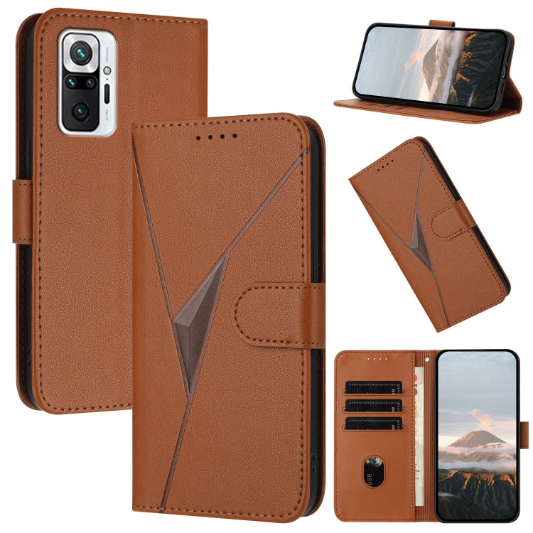 Triangle Pattern Buckle Clasp Leather Phone Case, For Redmi Note 10 Pro, For Redmi Note 10 4G Global, For Redmi 9T