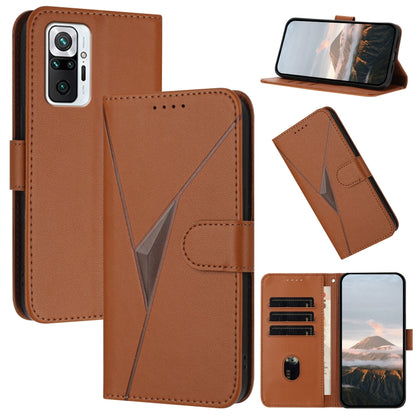 Triangle Pattern Buckle Clasp Leather Phone Case, For Redmi Note 10 Pro, For Redmi Note 10 4G Global, For Redmi 9T