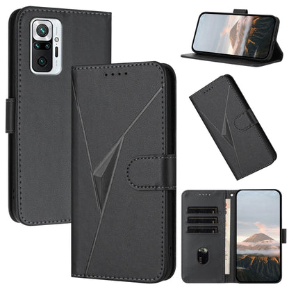 Triangle Pattern Buckle Clasp Leather Phone Case, For Redmi Note 10 Pro, For Redmi Note 10 4G Global, For Redmi 9T