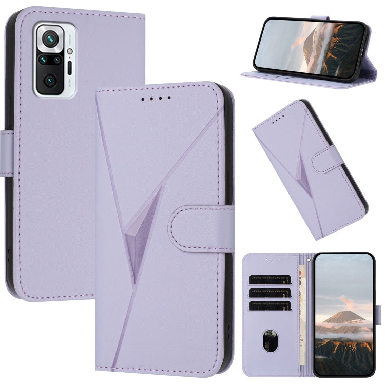 Triangle Pattern Buckle Clasp Leather Phone Case, For Redmi Note 10 Pro, For Redmi Note 10 4G Global, For Redmi 9T