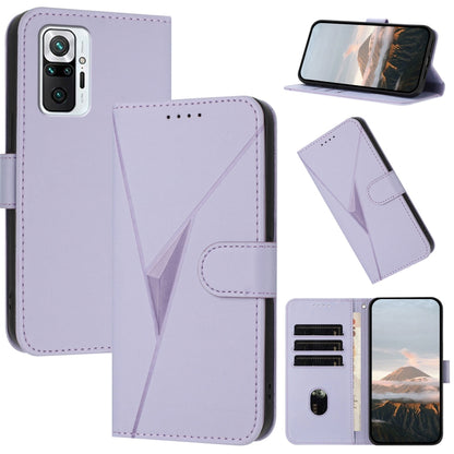 Triangle Pattern Buckle Clasp Leather Phone Case, For Redmi Note 10 Pro, For Redmi Note 10 4G Global, For Redmi 9T