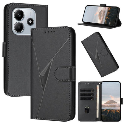 Triangle Pattern Buckle Clasp Leather Phone Case, For Redmi Turbo 4 / Poco X7 Pro, For Redmi Note 14 Pro 4G, For Redmi Note 14 4G 163.25mm, For Redmi A3 Pro, For Redmi Note 14 5G, For Redmi Note 14 Pro+ 5G, For Redmi 14C 4G, For Redmi K70 Ultra        ...