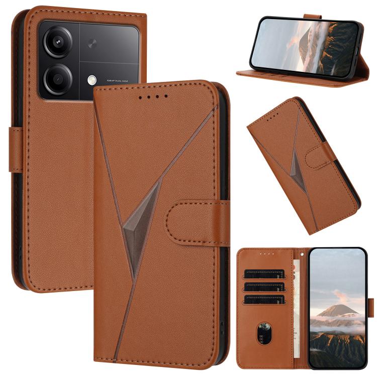 Triangle Pattern Buckle Clasp Leather Phone Case, For Redmi Turbo 4 / Poco X7 Pro, For Redmi Note 14 Pro 4G, For Redmi Note 14 4G 163.25mm, For Redmi A3 Pro, For Redmi Note 14 5G, For Redmi Note 14 Pro+ 5G, For Redmi 14C 4G, For Redmi K70 Ultra        ...