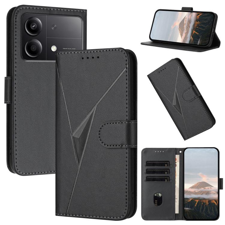 Triangle Pattern Buckle Clasp Leather Phone Case, For Redmi Turbo 4 / Poco X7 Pro, For Redmi Note 14 Pro 4G, For Redmi Note 14 4G 163.25mm, For Redmi A3 Pro, For Redmi Note 14 5G, For Redmi Note 14 Pro+ 5G, For Redmi 14C 4G, For Redmi K70 Ultra        ...
