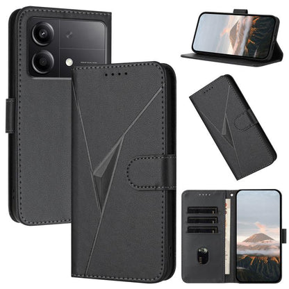 Triangle Pattern Buckle Clasp Leather Phone Case, For Redmi Turbo 4 / Poco X7 Pro, For Redmi Note 14 Pro 4G, For Redmi Note 14 4G 163.25mm, For Redmi A3 Pro, For Redmi Note 14 5G, For Redmi Note 14 Pro+ 5G, For Redmi 14C 4G, For Redmi K70 Ultra        ...