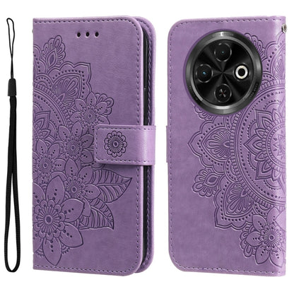 Seven-petal Flowers Embossing Leather Phone Case, For Tecno Spark 40 5G / Spark Go 5G 2025, For Tecno Spark 40C, For Tecno Pova 7 Pro 5G, For Tecno Pova 7 5G, For Tecno Spark 40 Pro+ 4G, For Tecno Spark 40 Pro  4G, For Tecno Spark 40 4G                ...