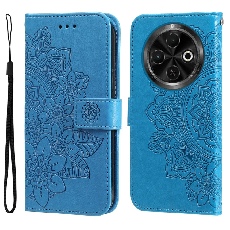 Seven-petal Flowers Embossing Leather Phone Case, For Tecno Spark 40 5G / Spark Go 5G 2025, For Tecno Spark 40C, For Tecno Pova 7 Pro 5G, For Tecno Pova 7 5G, For Tecno Spark 40 Pro+ 4G, For Tecno Spark 40 Pro  4G, For Tecno Spark 40 4G                ...