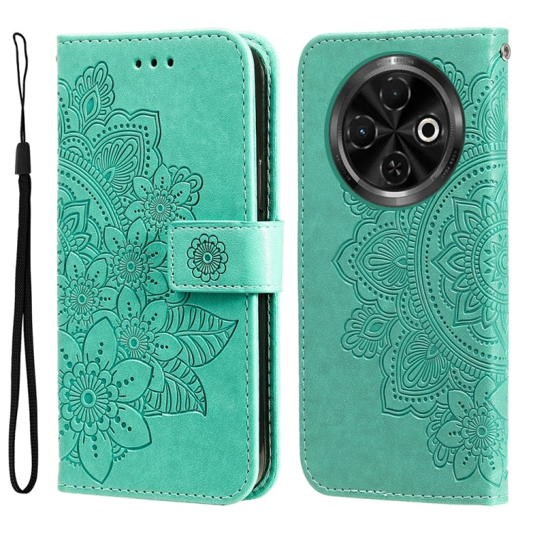 Seven-petal Flowers Embossing Leather Phone Case, For Tecno Spark 40 5G / Spark Go 5G 2025, For Tecno Spark 40C, For Tecno Pova 7 Pro 5G, For Tecno Pova 7 5G, For Tecno Spark 40 Pro+ 4G, For Tecno Spark 40 Pro  4G, For Tecno Spark 40 4G                ...