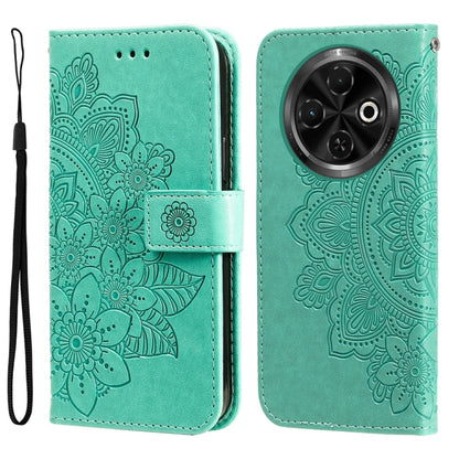 Seven-petal Flowers Embossing Leather Phone Case, For Tecno Spark 40 5G / Spark Go 5G 2025, For Tecno Spark 40C, For Tecno Pova 7 Pro 5G, For Tecno Pova 7 5G, For Tecno Spark 40 Pro+ 4G, For Tecno Spark 40 Pro  4G, For Tecno Spark 40 4G                ...