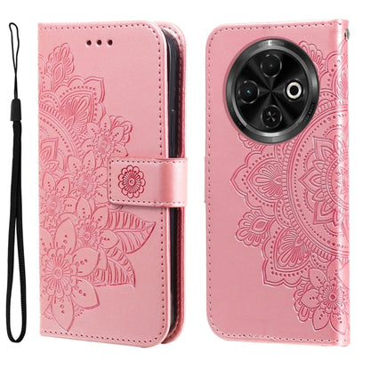 Seven-petal Flowers Embossing Leather Phone Case, For Tecno Spark 40 5G / Spark Go 5G 2025, For Tecno Spark 40C, For Tecno Pova 7 Pro 5G, For Tecno Pova 7 5G, For Tecno Spark 40 Pro+ 4G, For Tecno Spark 40 Pro  4G, For Tecno Spark 40 4G                ...