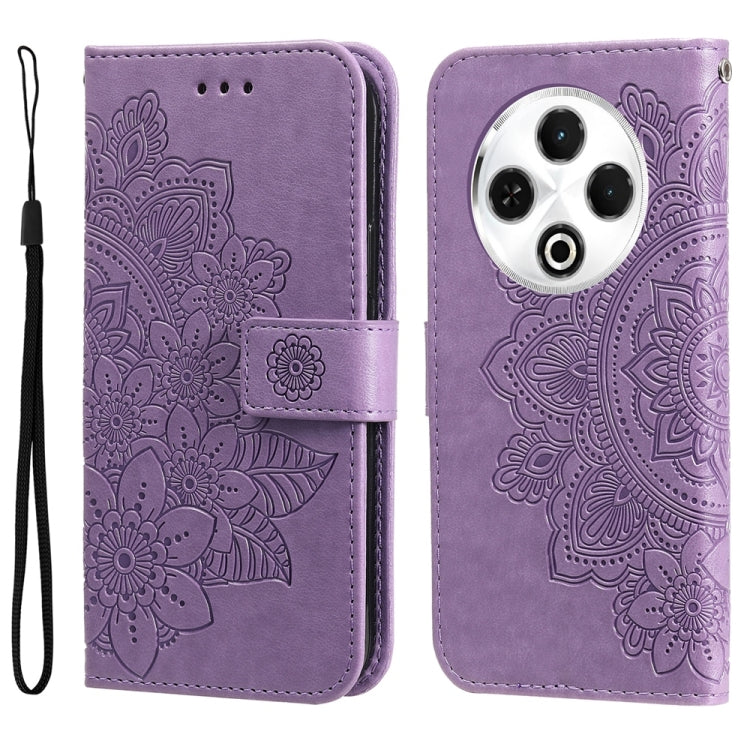 Seven-petal Flowers Embossing Leather Phone Case, For Tecno Spark 40 5G / Spark Go 5G 2025, For Tecno Spark 40C, For Tecno Pova 7 Pro 5G, For Tecno Pova 7 5G, For Tecno Spark 40 Pro+ 4G, For Tecno Spark 40 Pro  4G, For Tecno Spark 40 4G                ...