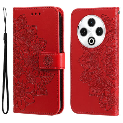 Seven-petal Flowers Embossing Leather Phone Case, For Tecno Spark 40 5G / Spark Go 5G 2025, For Tecno Spark 40C, For Tecno Pova 7 Pro 5G, For Tecno Pova 7 5G, For Tecno Spark 40 Pro+ 4G, For Tecno Spark 40 Pro  4G, For Tecno Spark 40 4G                ...