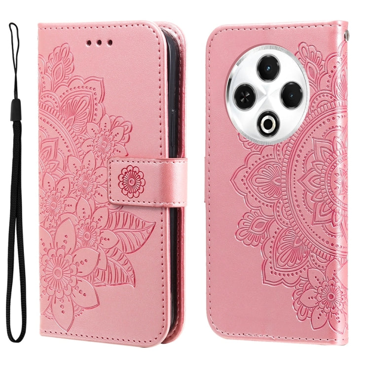 Seven-petal Flowers Embossing Leather Phone Case, For Tecno Spark 40 5G / Spark Go 5G 2025, For Tecno Spark 40C, For Tecno Pova 7 Pro 5G, For Tecno Pova 7 5G, For Tecno Spark 40 Pro+ 4G, For Tecno Spark 40 Pro  4G, For Tecno Spark 40 4G                ...