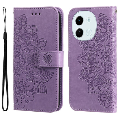 Seven-petal Flowers Embossing Leather Phone Case, For Tecno Spark 40 5G / Spark Go 5G 2025, For Tecno Spark 40C, For Tecno Pova 7 Pro 5G, For Tecno Pova 7 5G, For Tecno Spark 40 Pro+ 4G, For Tecno Spark 40 Pro  4G, For Tecno Spark 40 4G                ...