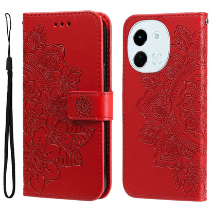 Seven-petal Flowers Embossing Leather Phone Case, For Tecno Spark 40 5G / Spark Go 5G 2025, For Tecno Spark 40C, For Tecno Pova 7 Pro 5G, For Tecno Pova 7 5G, For Tecno Spark 40 Pro+ 4G, For Tecno Spark 40 Pro  4G, For Tecno Spark 40 4G                ...
