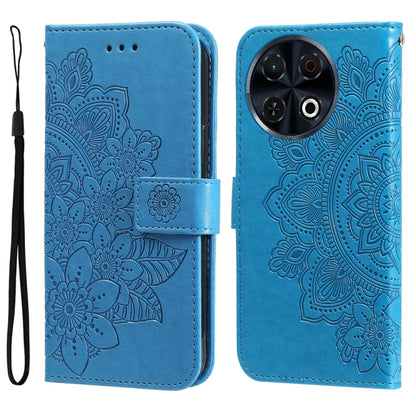 Seven-petal Flowers Embossing Leather Phone Case, For Tecno Spark 40 5G / Spark Go 5G 2025, For Tecno Spark 40C, For Tecno Pova 7 Pro 5G, For Tecno Pova 7 5G, For Tecno Spark 40 Pro+ 4G, For Tecno Spark 40 Pro  4G, For Tecno Spark 40 4G                ...