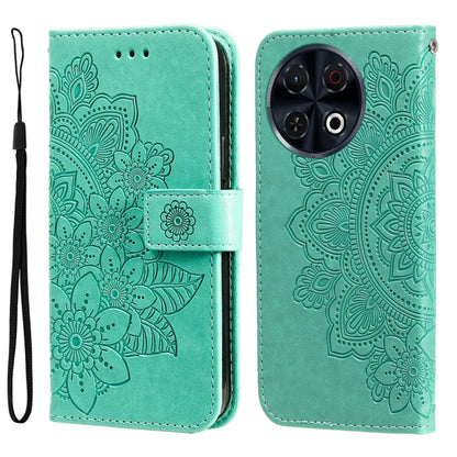 Seven-petal Flowers Embossing Leather Phone Case, For Tecno Spark 40 5G / Spark Go 5G 2025, For Tecno Spark 40C, For Tecno Pova 7 Pro 5G, For Tecno Pova 7 5G, For Tecno Spark 40 Pro+ 4G, For Tecno Spark 40 Pro  4G, For Tecno Spark 40 4G                ...