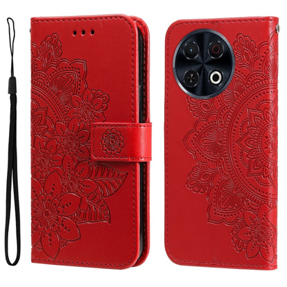 Seven-petal Flowers Embossing Leather Phone Case, For Tecno Spark 40 5G / Spark Go 5G 2025, For Tecno Spark 40C, For Tecno Pova 7 Pro 5G, For Tecno Pova 7 5G, For Tecno Spark 40 Pro+ 4G, For Tecno Spark 40 Pro  4G, For Tecno Spark 40 4G                ...