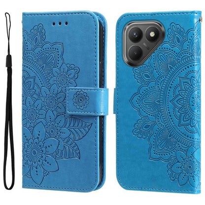 Seven-petal Flowers Embossing Leather Phone Case, For Tecno Spark 40 5G / Spark Go 5G 2025, For Tecno Spark 40C, For Tecno Pova 7 Pro 5G, For Tecno Pova 7 5G, For Tecno Spark 40 Pro+ 4G, For Tecno Spark 40 Pro  4G, For Tecno Spark 40 4G                ...