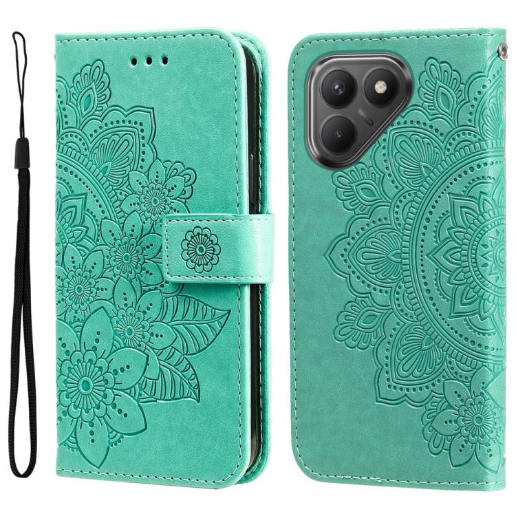 Seven-petal Flowers Embossing Leather Phone Case, For Tecno Spark 40 5G / Spark Go 5G 2025, For Tecno Spark 40C, For Tecno Pova 7 Pro 5G, For Tecno Pova 7 5G, For Tecno Spark 40 Pro+ 4G, For Tecno Spark 40 Pro  4G, For Tecno Spark 40 4G                ...
