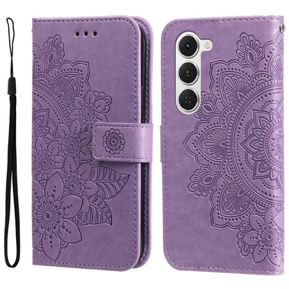 Seven-petal Flowers Embossing Leather Phone Case, For Tecno Spark 40 5G / Spark Go 5G 2025, For Tecno Spark 40C, For Tecno Pova 7 Pro 5G, For Tecno Pova 7 5G, For Tecno Spark 40 Pro+ 4G, For Tecno Spark 40 Pro  4G, For Tecno Spark 40 4G                ...
