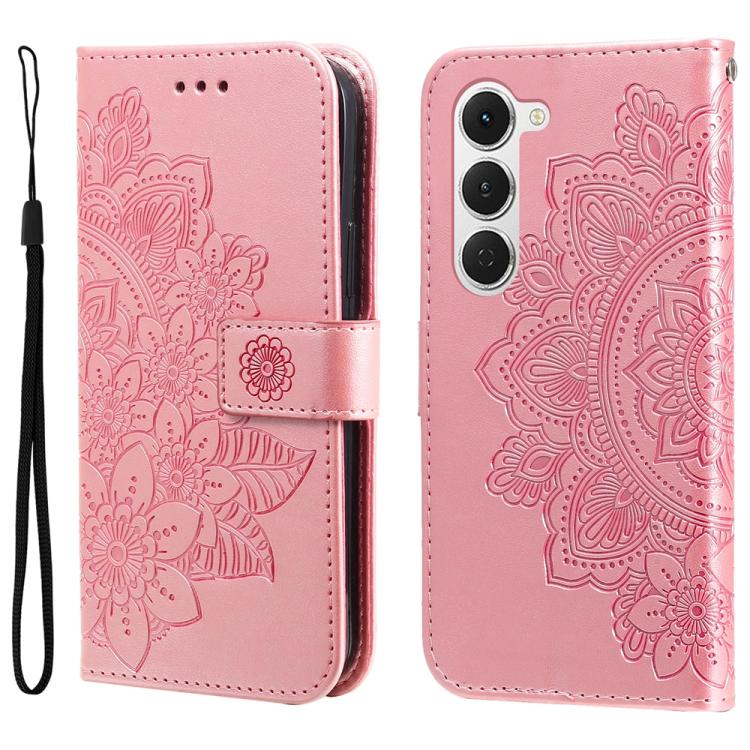 Seven-petal Flowers Embossing Leather Phone Case, For Tecno Spark 40 5G / Spark Go 5G 2025, For Tecno Spark 40C, For Tecno Pova 7 Pro 5G, For Tecno Pova 7 5G, For Tecno Spark 40 Pro+ 4G, For Tecno Spark 40 Pro  4G, For Tecno Spark 40 4G                ...