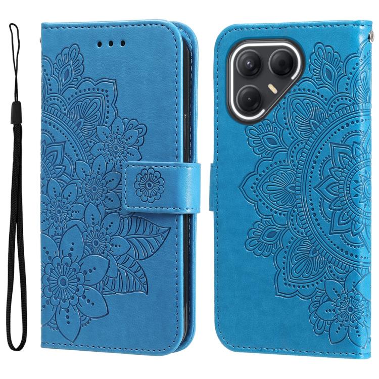 Seven-petal Flowers Embossing Leather Phone Case, For Tecno Spark 40 5G / Spark Go 5G 2025, For Tecno Spark 40C, For Tecno Pova 7 Pro 5G, For Tecno Pova 7 5G, For Tecno Spark 40 Pro+ 4G, For Tecno Spark 40 Pro  4G, For Tecno Spark 40 4G                ...