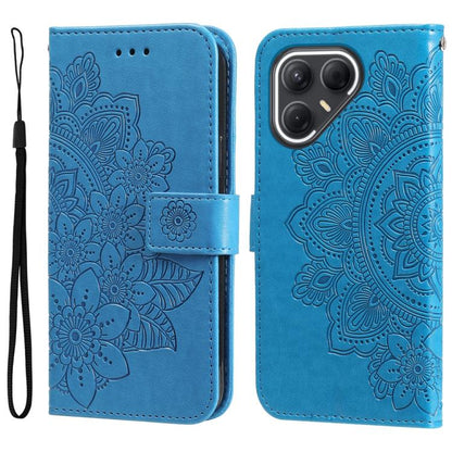 Seven-petal Flowers Embossing Leather Phone Case, For Tecno Spark 40 5G / Spark Go 5G 2025, For Tecno Spark 40C, For Tecno Pova 7 Pro 5G, For Tecno Pova 7 5G, For Tecno Spark 40 Pro+ 4G, For Tecno Spark 40 Pro  4G, For Tecno Spark 40 4G                ...