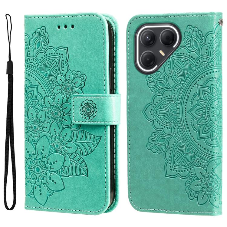 Seven-petal Flowers Embossing Leather Phone Case, For Tecno Spark 40 5G / Spark Go 5G 2025, For Tecno Spark 40C, For Tecno Pova 7 Pro 5G, For Tecno Pova 7 5G, For Tecno Spark 40 Pro+ 4G, For Tecno Spark 40 Pro  4G, For Tecno Spark 40 4G                ...