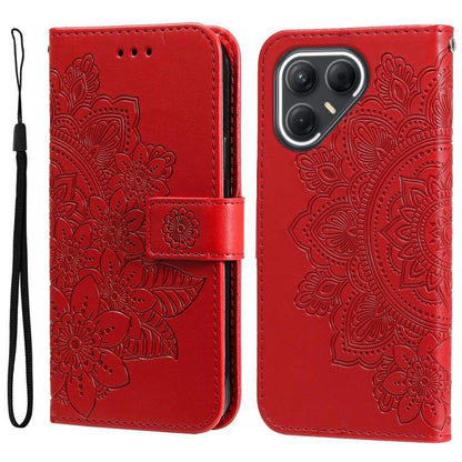 Seven-petal Flowers Embossing Leather Phone Case, For Tecno Spark 40 5G / Spark Go 5G 2025, For Tecno Spark 40C, For Tecno Pova 7 Pro 5G, For Tecno Pova 7 5G, For Tecno Spark 40 Pro+ 4G, For Tecno Spark 40 Pro  4G, For Tecno Spark 40 4G                ...