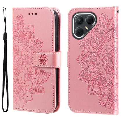Seven-petal Flowers Embossing Leather Phone Case, For Tecno Spark 40 5G / Spark Go 5G 2025, For Tecno Spark 40C, For Tecno Pova 7 Pro 5G, For Tecno Pova 7 5G, For Tecno Spark 40 Pro+ 4G, For Tecno Spark 40 Pro  4G, For Tecno Spark 40 4G                ...