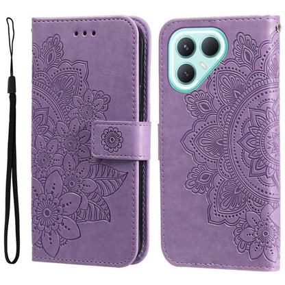 Seven-petal Flowers Embossing Leather Phone Case, For Tecno Spark 40 5G / Spark Go 5G 2025, For Tecno Spark 40C, For Tecno Pova 7 Pro 5G, For Tecno Pova 7 5G, For Tecno Spark 40 Pro+ 4G, For Tecno Spark 40 Pro  4G, For Tecno Spark 40 4G                ...