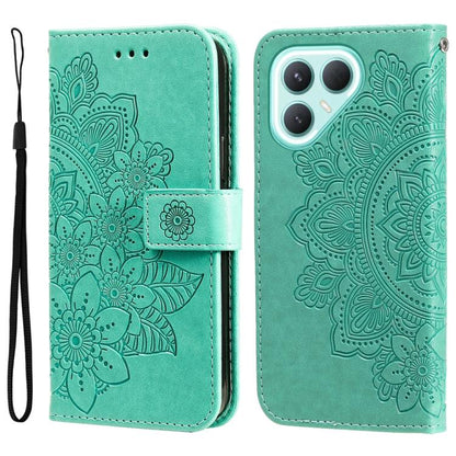Seven-petal Flowers Embossing Leather Phone Case, For Tecno Spark 40 5G / Spark Go 5G 2025, For Tecno Spark 40C, For Tecno Pova 7 Pro 5G, For Tecno Pova 7 5G, For Tecno Spark 40 Pro+ 4G, For Tecno Spark 40 Pro  4G, For Tecno Spark 40 4G                ...
