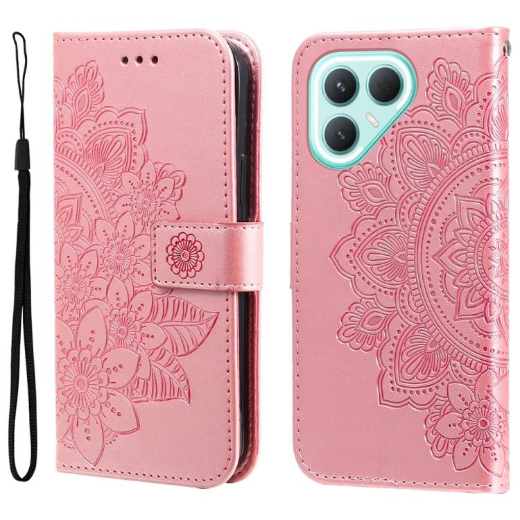 Seven-petal Flowers Embossing Leather Phone Case, For Tecno Spark 40 5G / Spark Go 5G 2025, For Tecno Spark 40C, For Tecno Pova 7 Pro 5G, For Tecno Pova 7 5G, For Tecno Spark 40 Pro+ 4G, For Tecno Spark 40 Pro  4G, For Tecno Spark 40 4G                ...