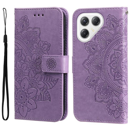 Seven-petal Flowers Embossing Leather Phone Case, For Tecno Spark 40 5G / Spark Go 5G 2025, For Tecno Spark 40C, For Tecno Pova 7 Pro 5G, For Tecno Pova 7 5G, For Tecno Spark 40 Pro+ 4G, For Tecno Spark 40 Pro  4G, For Tecno Spark 40 4G                ...