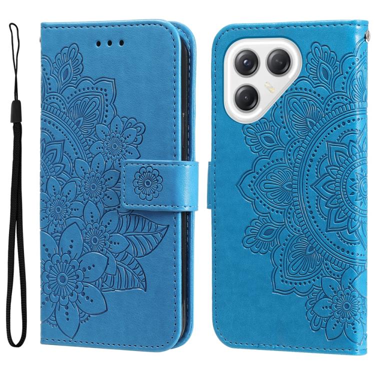 Seven-petal Flowers Embossing Leather Phone Case, For Tecno Spark 40 5G / Spark Go 5G 2025, For Tecno Spark 40C, For Tecno Pova 7 Pro 5G, For Tecno Pova 7 5G, For Tecno Spark 40 Pro+ 4G, For Tecno Spark 40 Pro  4G, For Tecno Spark 40 4G                ...