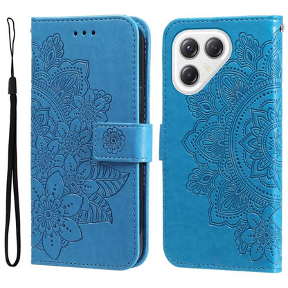 Seven-petal Flowers Embossing Leather Phone Case, For Tecno Spark 40 5G / Spark Go 5G 2025, For Tecno Spark 40C, For Tecno Pova 7 Pro 5G, For Tecno Pova 7 5G, For Tecno Spark 40 Pro+ 4G, For Tecno Spark 40 Pro  4G, For Tecno Spark 40 4G                ...