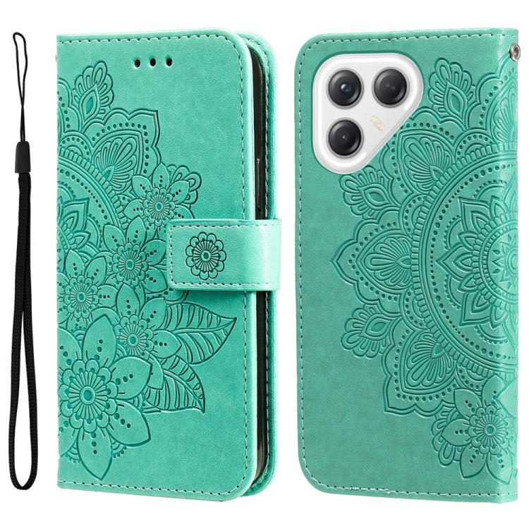 Seven-petal Flowers Embossing Leather Phone Case, For Tecno Spark 40 5G / Spark Go 5G 2025, For Tecno Spark 40C, For Tecno Pova 7 Pro 5G, For Tecno Pova 7 5G, For Tecno Spark 40 Pro+ 4G, For Tecno Spark 40 Pro  4G, For Tecno Spark 40 4G                ...