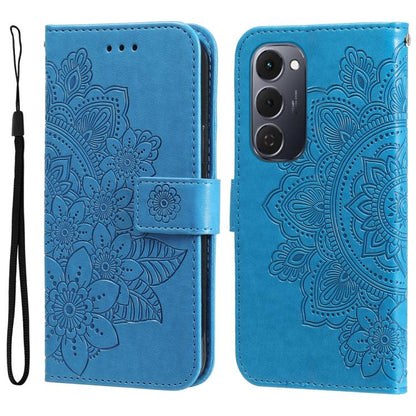 Seven-petal Flowers Embossing Leather Phone Case, For Tecno Spark 40 5G / Spark Go 5G 2025, For Tecno Spark 40C, For Tecno Pova 7 Pro 5G, For Tecno Pova 7 5G, For Tecno Spark 40 Pro+ 4G, For Tecno Spark 40 Pro  4G, For Tecno Spark 40 4G                ...
