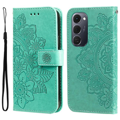 Seven-petal Flowers Embossing Leather Phone Case, For Tecno Spark 40 5G / Spark Go 5G 2025, For Tecno Spark 40C, For Tecno Pova 7 Pro 5G, For Tecno Pova 7 5G, For Tecno Spark 40 Pro+ 4G, For Tecno Spark 40 Pro  4G, For Tecno Spark 40 4G                ...