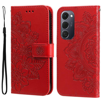 Seven-petal Flowers Embossing Leather Phone Case, For Tecno Spark 40 5G / Spark Go 5G 2025, For Tecno Spark 40C, For Tecno Pova 7 Pro 5G, For Tecno Pova 7 5G, For Tecno Spark 40 Pro+ 4G, For Tecno Spark 40 Pro  4G, For Tecno Spark 40 4G                ...