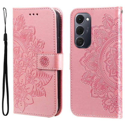 Seven-petal Flowers Embossing Leather Phone Case, For Tecno Spark 40 5G / Spark Go 5G 2025, For Tecno Spark 40C, For Tecno Pova 7 Pro 5G, For Tecno Pova 7 5G, For Tecno Spark 40 Pro+ 4G, For Tecno Spark 40 Pro  4G, For Tecno Spark 40 4G                ...