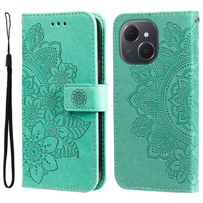 Seven-petal Flowers Embossing Leather Phone Case, For Tecno Spark 40 5G / Spark Go 5G 2025, For Tecno Spark 40C, For Tecno Pova 7 Pro 5G, For Tecno Pova 7 5G, For Tecno Spark 40 Pro+ 4G, For Tecno Spark 40 Pro  4G, For Tecno Spark 40 4G                ...