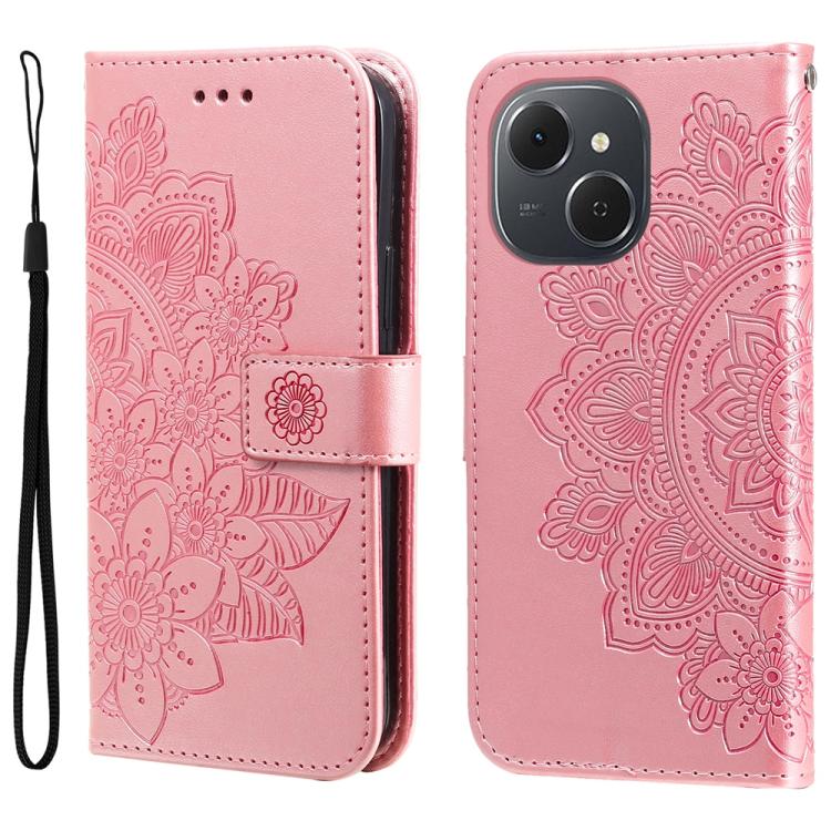 Seven-petal Flowers Embossing Leather Phone Case, For Tecno Spark 40 5G / Spark Go 5G 2025, For Tecno Spark 40C, For Tecno Pova 7 Pro 5G, For Tecno Pova 7 5G, For Tecno Spark 40 Pro+ 4G, For Tecno Spark 40 Pro  4G, For Tecno Spark 40 4G                ...