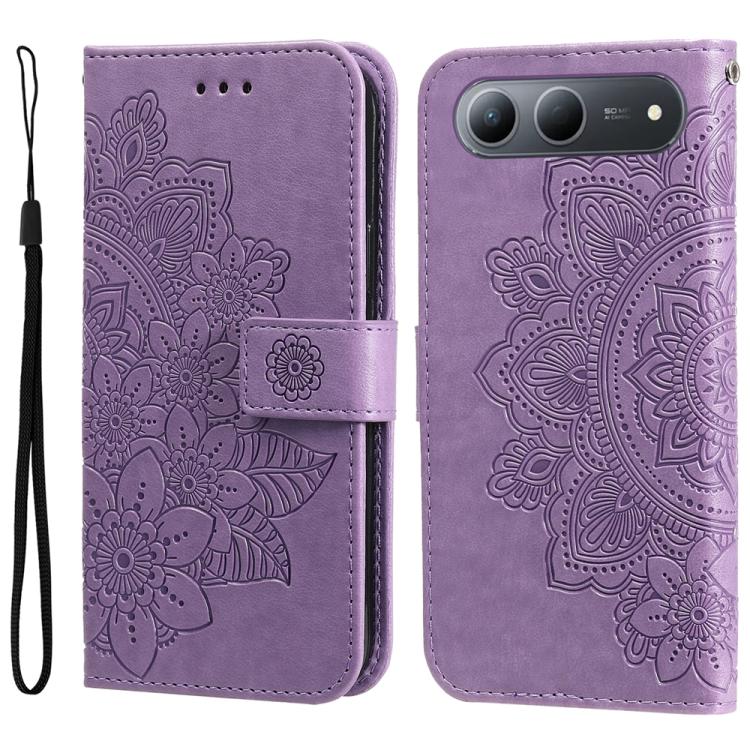 Seven-petal Flowers Embossing Leather Phone Case, For Tecno Spark 40 5G / Spark Go 5G 2025, For Tecno Spark 40C, For Tecno Pova 7 Pro 5G, For Tecno Pova 7 5G, For Tecno Spark 40 Pro+ 4G, For Tecno Spark 40 Pro  4G, For Tecno Spark 40 4G                ...