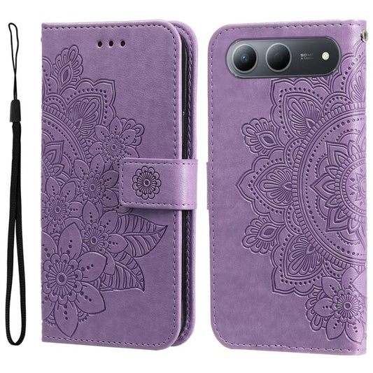 Seven-petal Flowers Embossing Leather Phone Case, For Tecno Spark 40 5G / Spark Go 5G 2025, For Tecno Spark 40C, For Tecno Pova 7 Pro 5G, For Tecno Pova 7 5G, For Tecno Spark 40 Pro+ 4G, For Tecno Spark 40 Pro  4G, For Tecno Spark 40 4G                ...