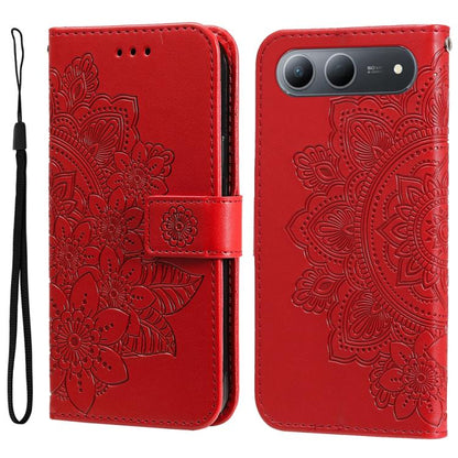 Seven-petal Flowers Embossing Leather Phone Case, For Tecno Spark 40 5G / Spark Go 5G 2025, For Tecno Spark 40C, For Tecno Pova 7 Pro 5G, For Tecno Pova 7 5G, For Tecno Spark 40 Pro+ 4G, For Tecno Spark 40 Pro  4G, For Tecno Spark 40 4G                ...