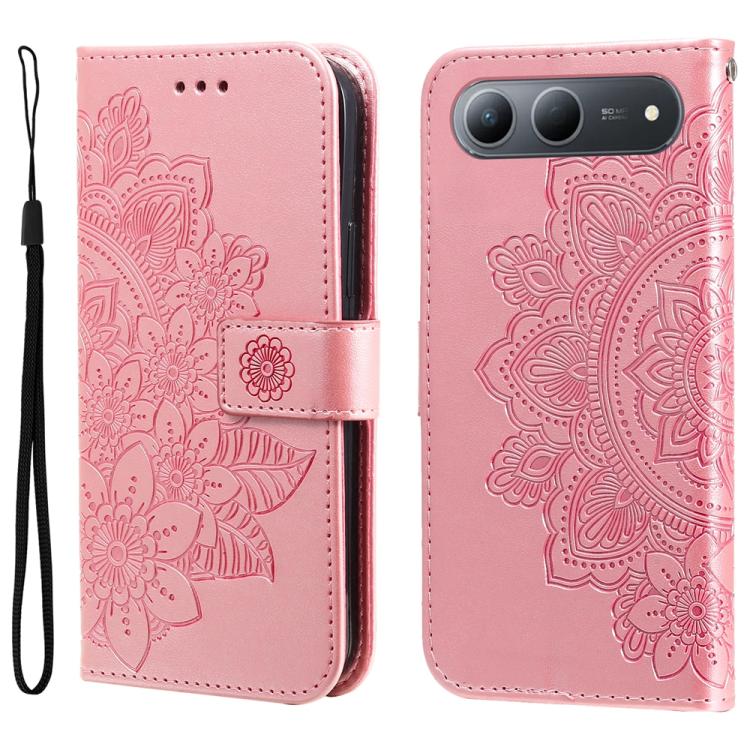 Seven-petal Flowers Embossing Leather Phone Case, For Tecno Spark 40 5G / Spark Go 5G 2025, For Tecno Spark 40C, For Tecno Pova 7 Pro 5G, For Tecno Pova 7 5G, For Tecno Spark 40 Pro+ 4G, For Tecno Spark 40 Pro  4G, For Tecno Spark 40 4G                ...